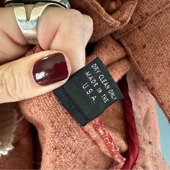 Krista Larson rust Wool Jacket OS sz M/L - Picture 13 of 14